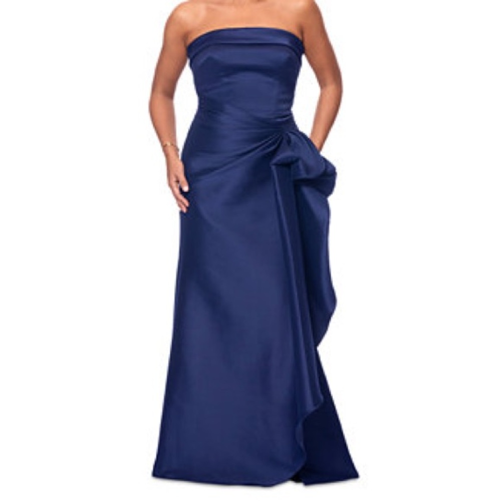 Elegant Strapless Navy Gown
